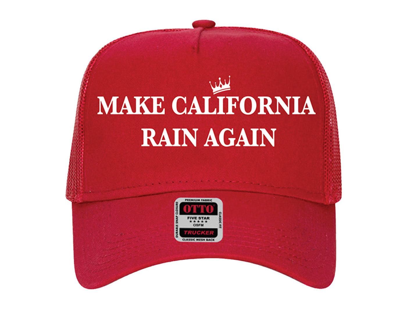 RED MAKE CALIFORNIA RAIN AGAIN TRUCKER